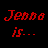 A static digital image displays the phrase "Jebba is..." repeated in red text above a of colorful adjectives like amazing, funny, smart, and happy