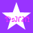 Four white five-pointed stars on a solid purple background, each containing pink pixelated text reading "DaJrAn".
