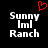 Black background with white pixelated text 'Sunny ImI Ranch' in three lines and a red pixelated heart symbol above the text.