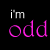 A black background displays multiple of colorful text and pixelated dots, with 'i'm' repeated above each phrase
