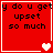 Red square with black text reading 'y do u get upset so much' and white heart symbols changing across four