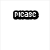 Pixelated black-and-white text elements arranged in a with distinct word segments