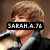 Four pixelated images of a person with light brown hair arranged in a , each with overlaid text banners