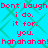 Pixelated red text on cyan background with green diamond pattern repeats 'Dont Laugh i do. it for. you.' and 'hahahaha!' in two identical vertical sections.