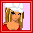 Pixel art contact sheet showing a holiday-themed animated icon with Santa-like character elements and text frames.