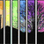 four pixelated showing a rainbow-colored sphere, a colorful abstract swirl, and text reading "You Color My World" on a textured background