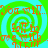 A static image with a green and cyan spiral background, orange text reading "You will... Fall in love with ME!" repeated four times.