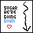 Pixel art buddy icon featuring text, a heart symbol, and an arrow on a white background with black border.