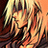 Pixelated static image of a character with long light-colored hair and warm-toned background elements, likely from an anime-style buddy icon.