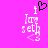 Pixelated icon with pink background showing 'I love seth' text and a heart symbol, where the heart alternates between black outline and white fill.