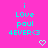 Pixelated cyan text on bright pink background with two identical heart symbols below the text.
