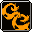 Animated contact sheet of a pixel art icon showing the word "LOVE" forming from orange swirls on black background with gray transparency.