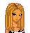 Pixel art contact sheet showing three animated frames of a cartoon character with blonde hair, blue eyes, and a black-and-white spiderweb tank top paired with light blue jeans, accompanied by text elements "Your Lovin", "This!", and "I Know" on black backgrounds.