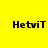 Yellow background with four instances of 'HetviT' text, each with a distinct gradient halo effect.