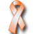 Static orange ribbon icon with gradient shading and drop shadow on white background.