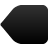 Solid black pin-shaped icon with rounded edges and a flat right side, set against a light gray background.