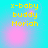 Yellow text 'x-baby buddy Moriah' on cyan background with pink circular light effects, four identical arranged in a