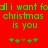 Red background with green pixelated text repeating "all i want for christmas is you" and two of four star-like symbols, one having a brown symbol