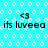 Pixelated cyan background with white circular patterns and repeated text elements in black.