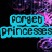 Pixelated text in cyan, pink, and red over a dark purple floral background with visible animation changes.