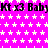 Static image with repeating text and star pattern on bright pink background.