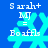 Pixelated cyan snowflake icon with white text 'Sarah+MJ = Boaffls' on blue background, showing two distinct animation states.