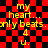 Red and black checkered background with yellow text repeating 'my heart... only beats. xnly beats. 4 u.' in a pattern