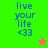 four displays 'live your life <33' text with a star icon changing color between green and pink