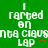 Green background with white pixelated text reading "I rarted on nba ciavanta lap" and red heart symbols, displayed in two identical side-by-side
