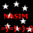 Black background with white stars and red text repeating 'NASIM' and '=)' sequences.