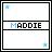 Pixelated icon with black border, white background divided into three horizontal sections, blue and pink pixel clusters in top-left and bottom-right corners.