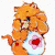 A pixelated Care Bear character holding a heart-shaped object on the left, next to green text reading "Original Icons .com" on a dark background.