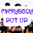 Animated sequence of a person in black clothing performing hand gestures with purple text overlays on white and gray backgrounds.