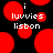 Pixelated red circles float on black background with white text 'luvvies' and 'lisbon' in two identical arrangements.