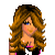 Pixelated image of a woman with long brown hair, blue eyes, and pink lips wearing black top; text reads "Can I Be Your Bunny?" in pink letters.