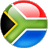 Static pixelated icon depicting a stylized South African flag with red, white, green, blue, black, and yellow colors arranged in a circular pattern.