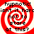 Four identical red and white spiral patterns with overlaid black text reading "hypnotic! isnt it hardisnt it hard not to stare at this?" arranged in a
