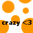 Orange circular shapes with black text 'crazy' and '<3' on a white background.