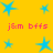 Yellow background with blue star shapes and pink text reading "j&m bffs" repeated twice horizontally.