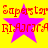 Yellow background with four identical pink stars and red text reading "Saperstar" and "RiAjrA" in pixelated font.