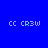 Blue background with light blue rectangular shapes and repeated text 'CC CR3W' in cyan pixelated font across the image.