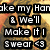 Pixelated text in white block letters on black backgrounds against a blurred warm-toned gradient background.