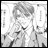 Pixelated grayscale image of a character with short hair holding a phone to their ear, next to black background with white text reading 'AnimeIM' and 'COM' in stylized fonts.