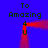 Blue background with red glowing lines forming a square frame around four instances of text reading 'To Amazing' and 'U' in black pixelated font.
