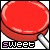 Red lollipop with white stick and black outline, each frame shows the word 'sweet' in pixelated text below it.