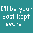 A static buddy icon with teal background, white pixelated text reading "I'll be your Best kept secret", and a white pixelated heart outline on the right side.