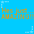 Blue background with orange text repeating 'Hes just... AMAZING!!' and white star-shaped pixel art elements.