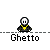 Pixelated character with white face, black hair, yellow necklace, and dark shirt appears in with text bubbles above some instances