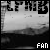 Static black-and-white pixelated image with text 'FAN' at bottom, showing a landscape scene with trees and water.