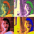 Four distinct pixelated images arranged in a 2x2 grid, each depicting stylized figures with varied color palettes and backgrounds.